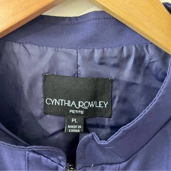 Cynthia Rowley Dark Blue Zip Up Peplum Jacket - Picture 4 of 8